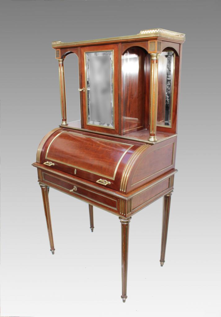 Cylinder Bureau Louis XVI Era Nineteenth-photo-3