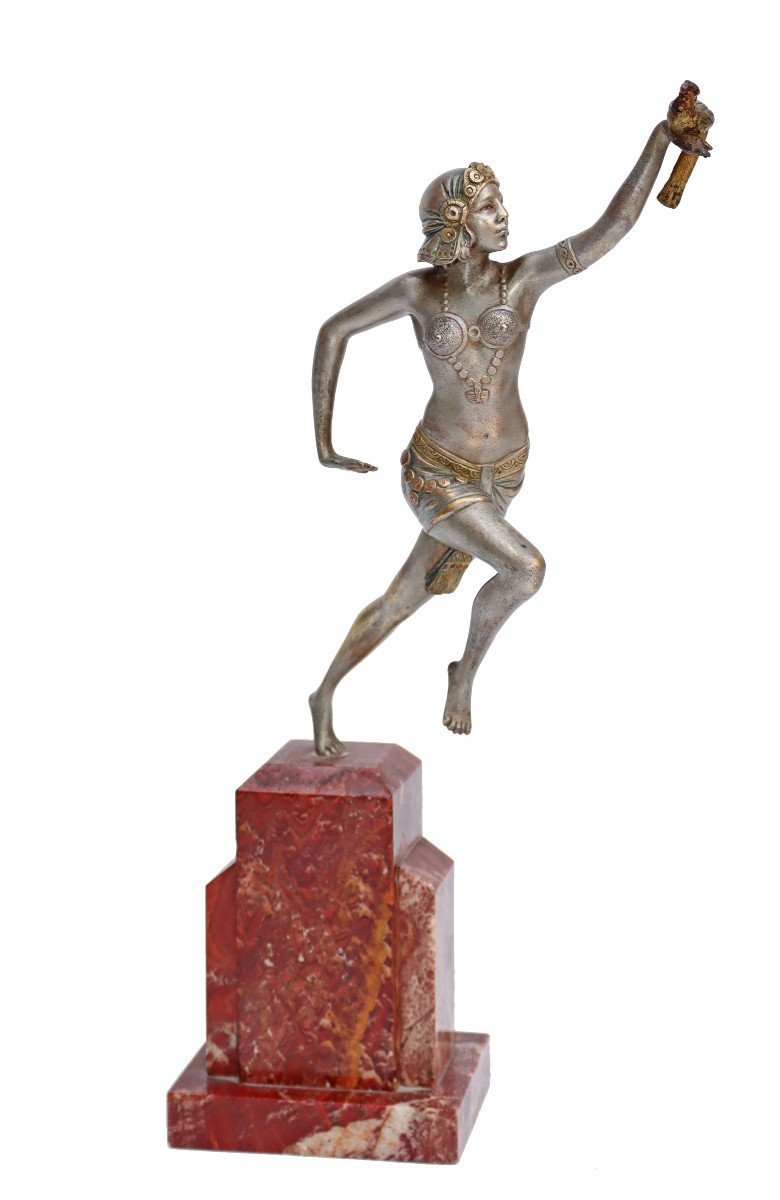 C. Mirval (XIX-XXe) Bronze Danseuse Art Déco-photo-2