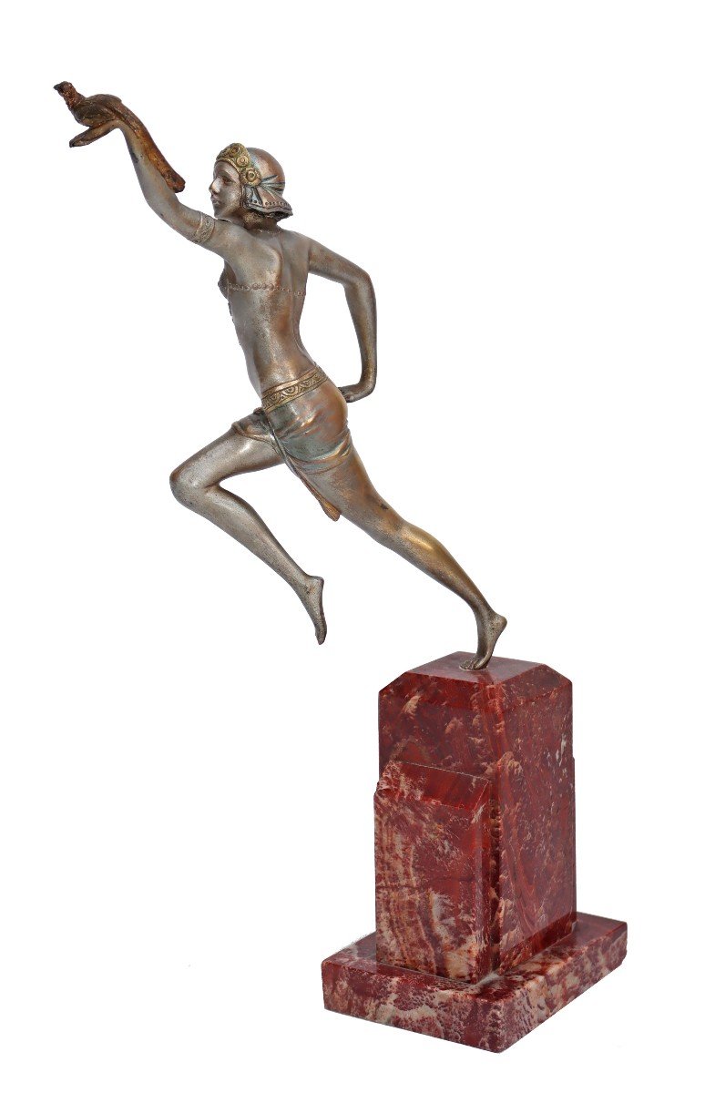 C. Mirval (XIX-XXe) Bronze Danseuse Art Déco-photo-3
