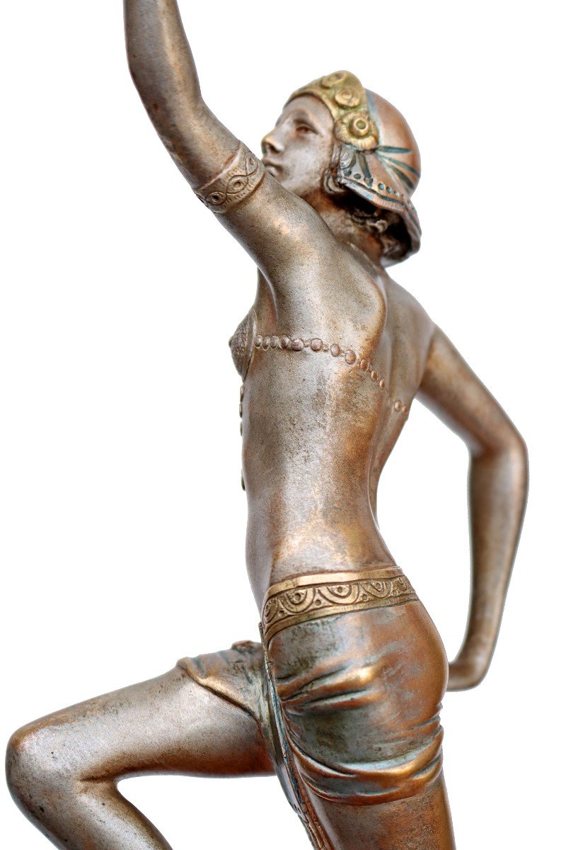 C. Mirval (XIX-XXe) Bronze Danseuse Art Déco-photo-4
