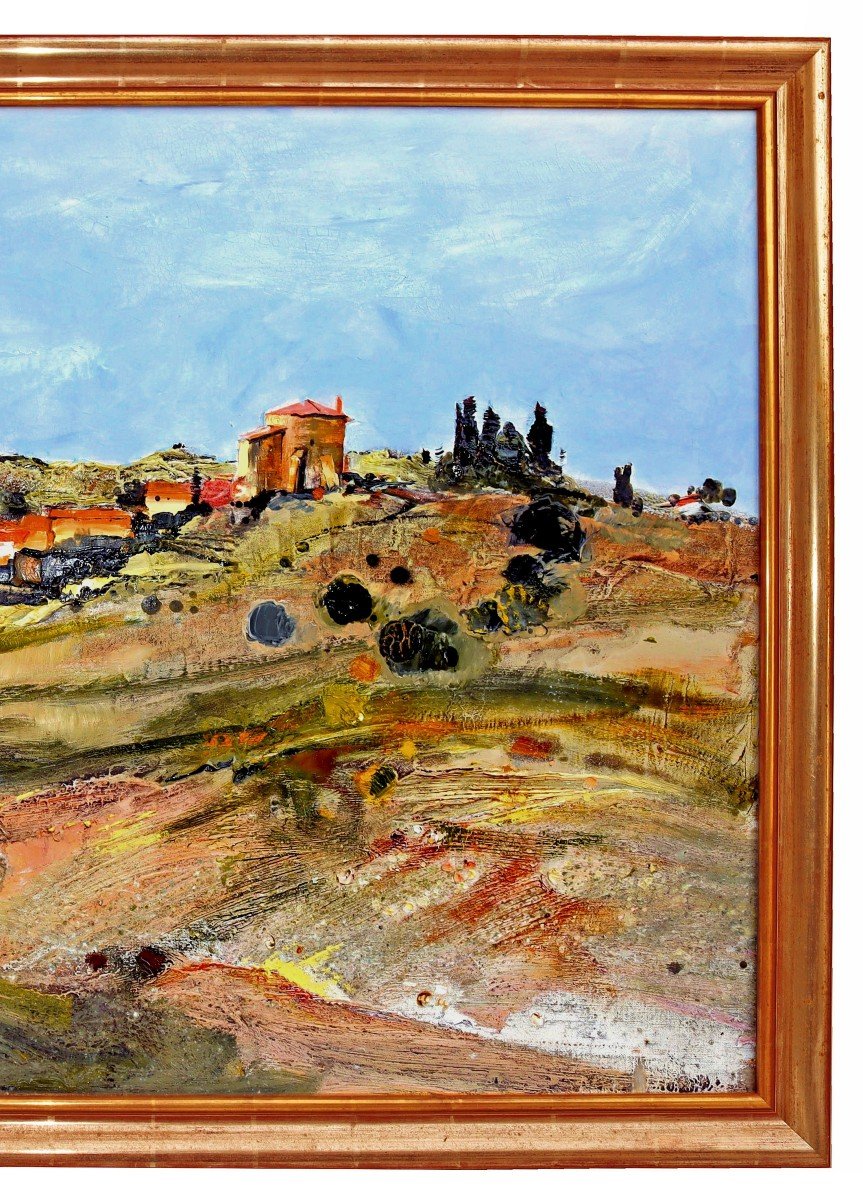 Michel Jouenne (born 1933) Very Large Landscape Of Occitanie-photo-8