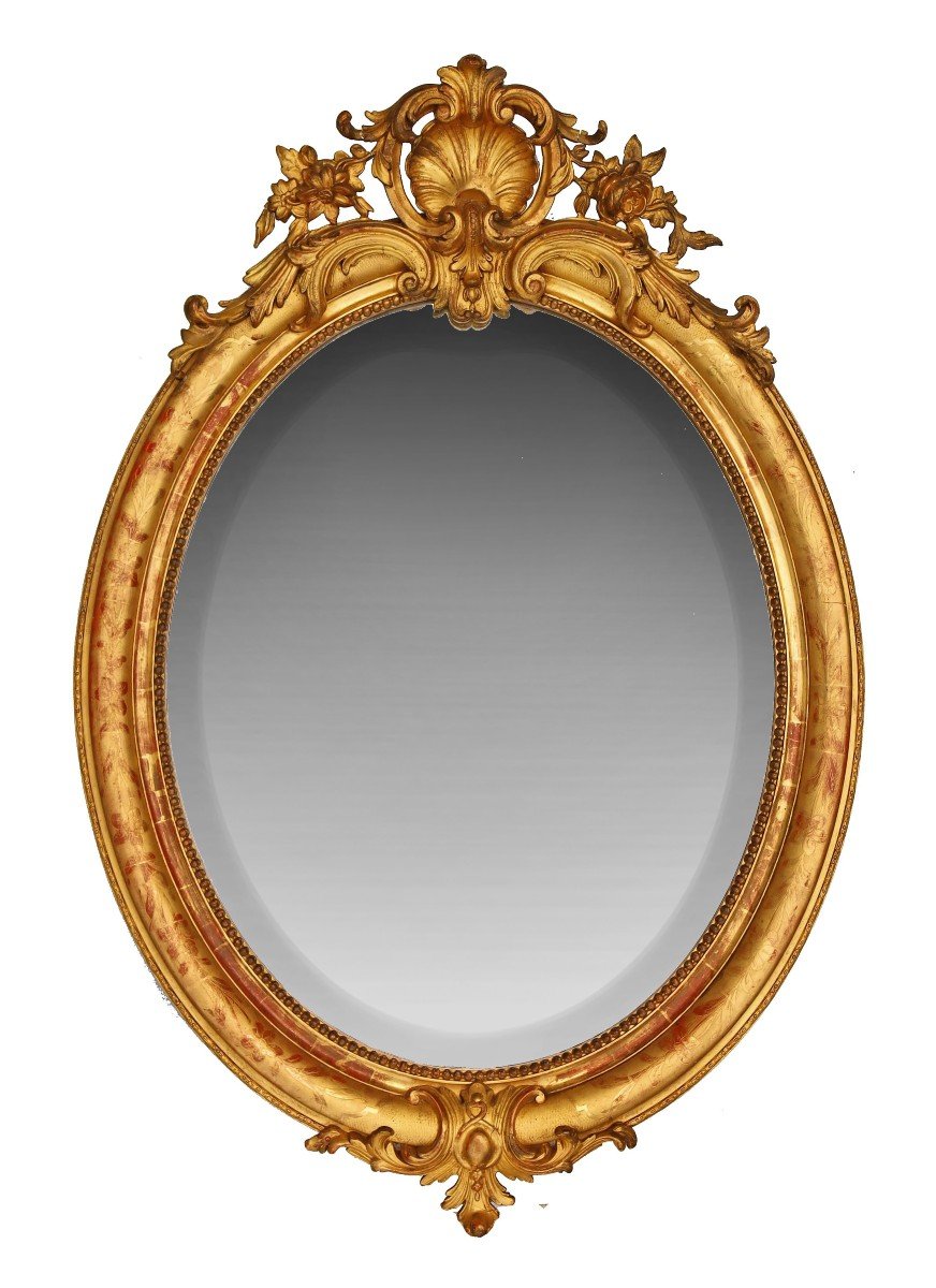 Grand Miroir Ovale d'époque Louis-philippe-photo-1