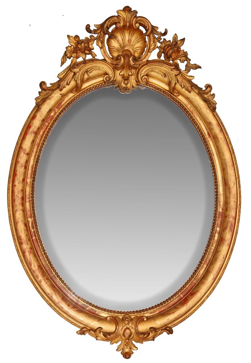 Grand Miroir Ovale d'époque Louis-philippe