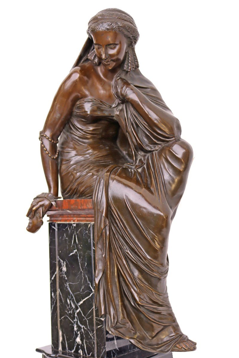 Large Nineteenth Bronze Melpomene (h: 70 Cm)-photo-4