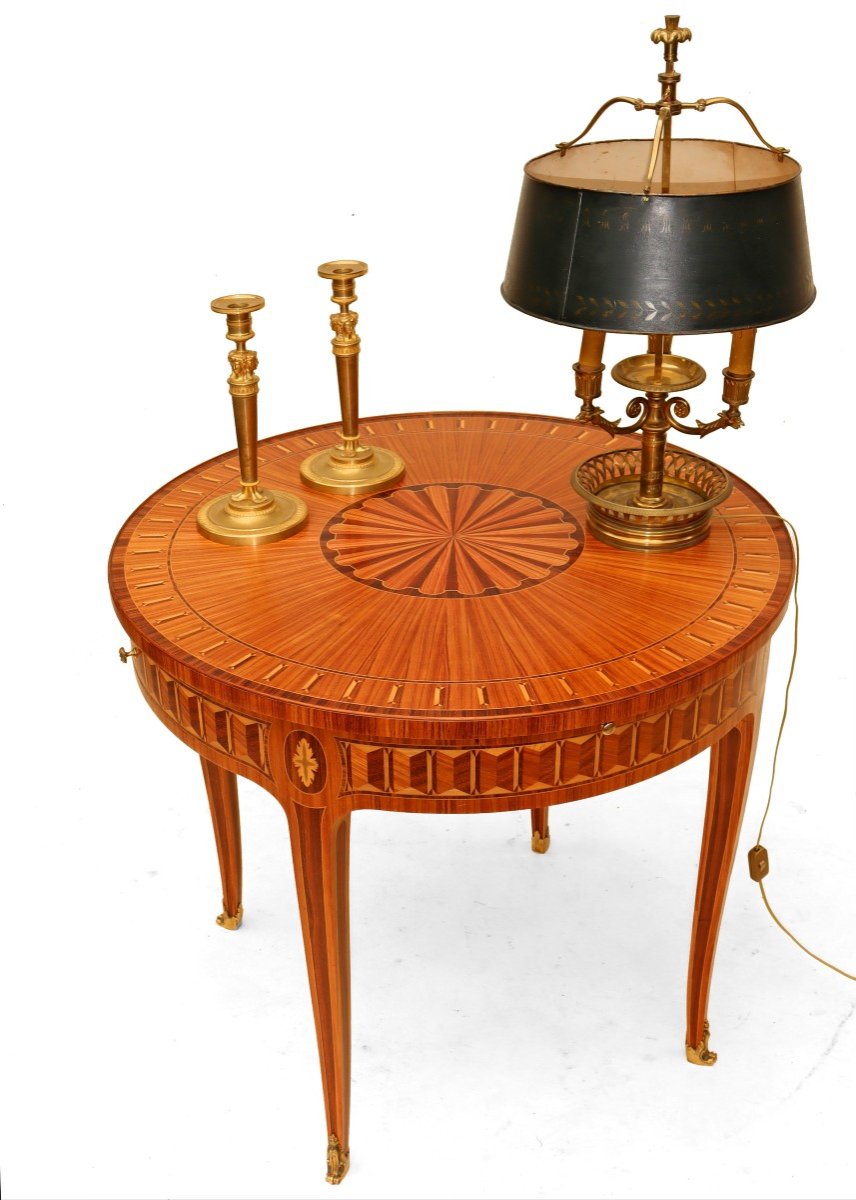 Maison Krieger Bouillotte Table In Marquetry-photo-2