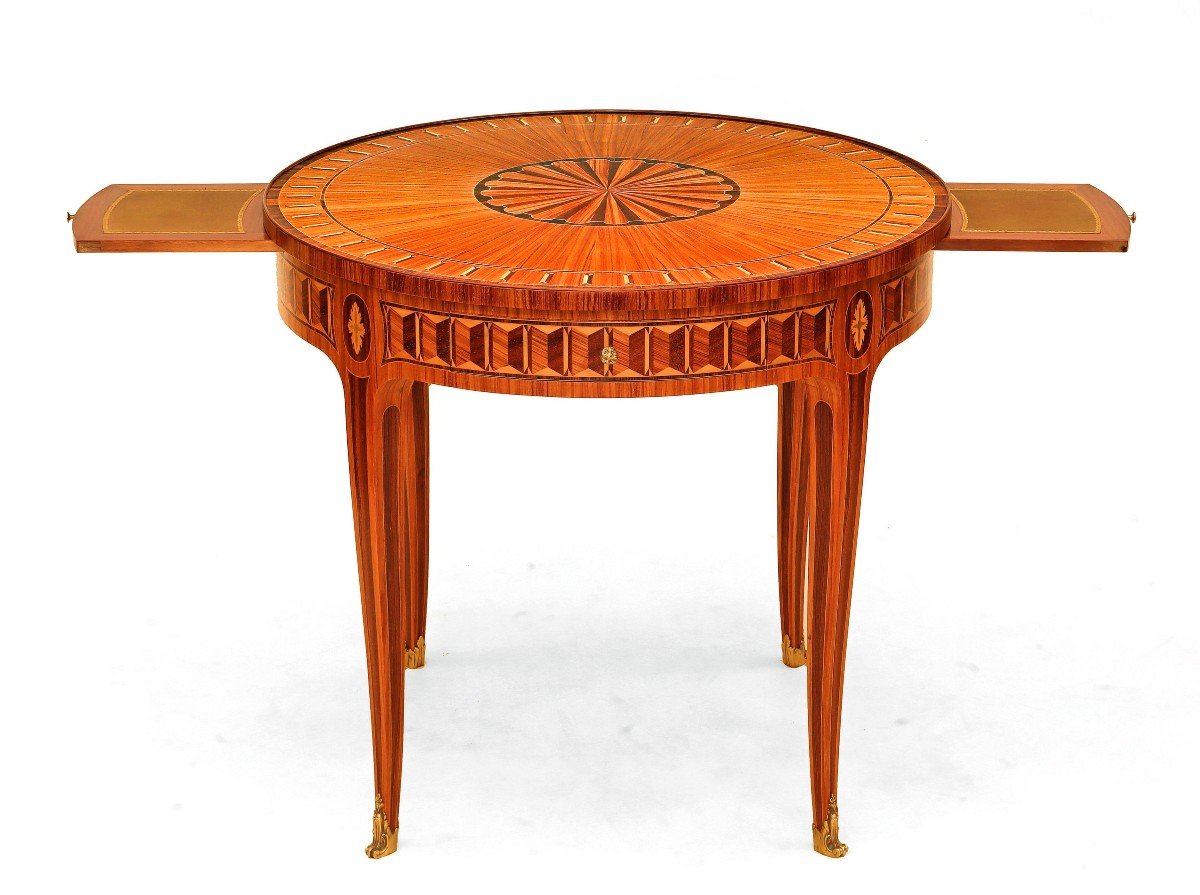 Maison Krieger Bouillotte Table In Marquetry-photo-1