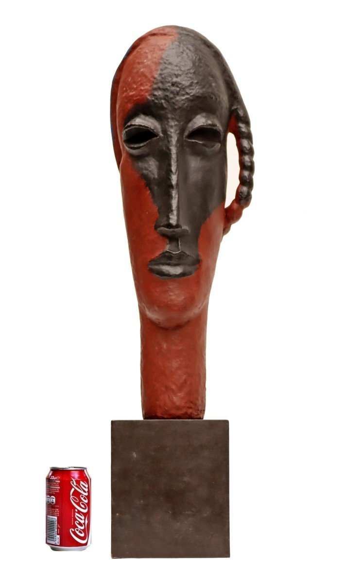 Lambert Rucki (1888-1967) Sculpture Au Grand Buste En Bronze-photo-4