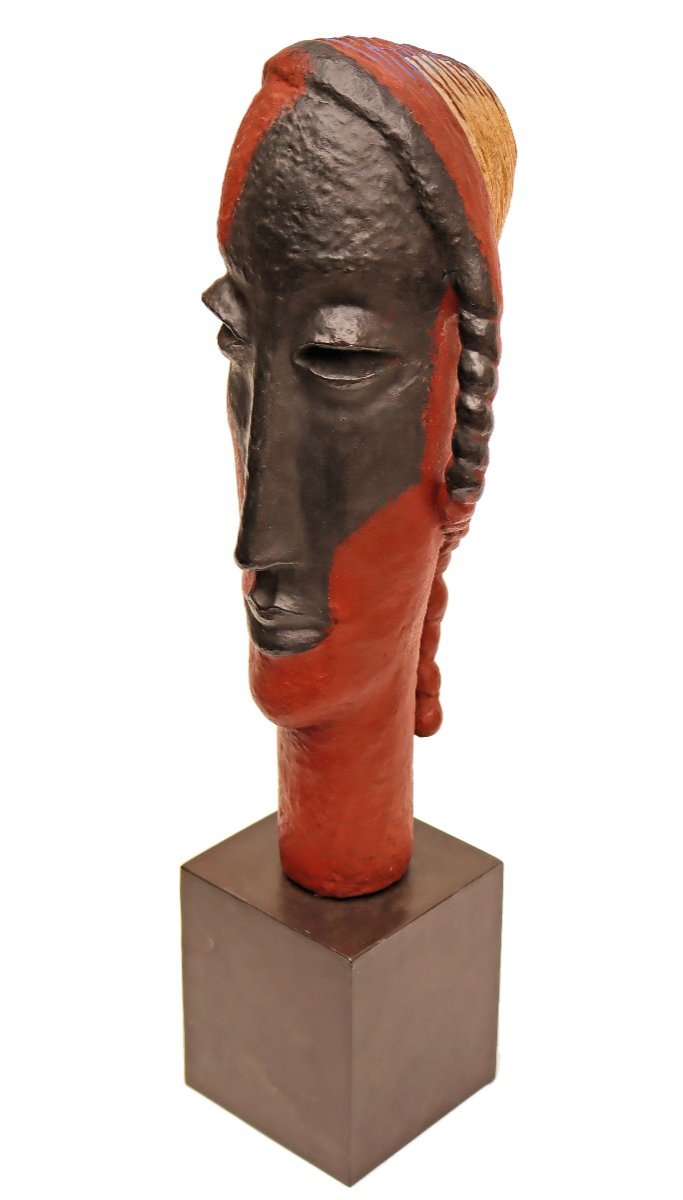 Lambert Rucki (1888-1967) Sculpture With Large Bronze Bust-photo-2