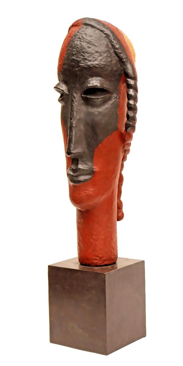 Lambert Rucki (1888-1967) Sculpture Au Grand Buste En Bronze