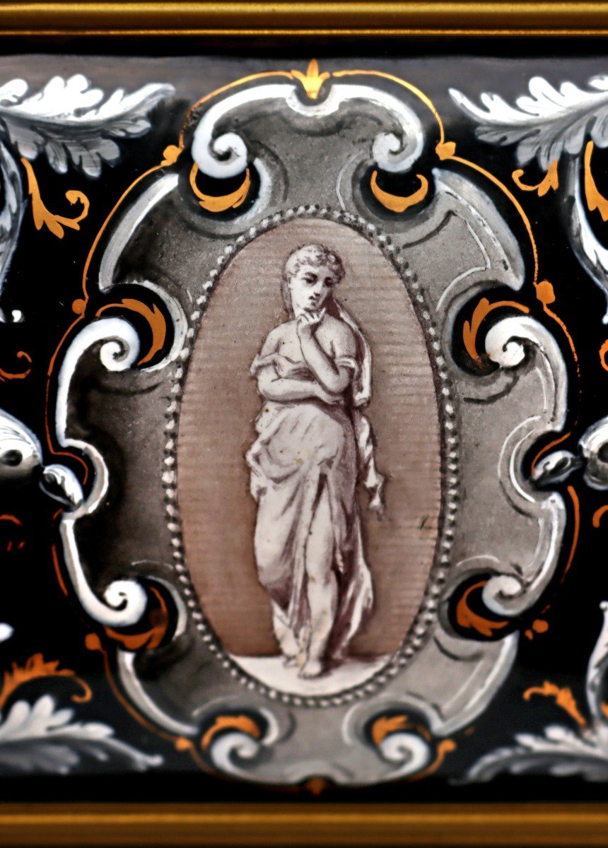 Coffret Napoléon III Orné de Plaques en Email Peint-photo-8