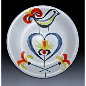 Roger Capron (1922-2006) Dish With Rooster