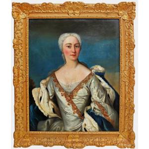Louis Tocqué (1696-1772) Grand Portrait XVIIIe Princesse De Hanau
