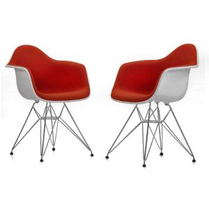 Charles & Ray Eames Pair Of Dar Armchairs