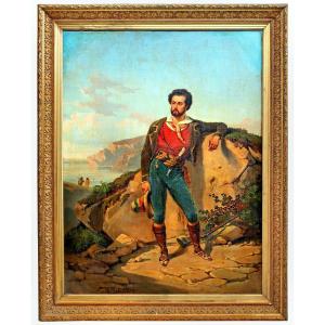 Alexandre Lebaillif Nineteenth Large Calabrian Portrait