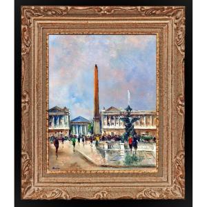 Julian Brosius (1917-2004) Paris Place De La Concorde