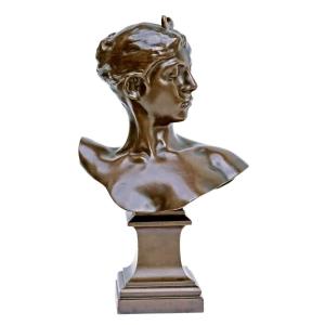 Alexandre Falguiere (1831-1900) Buste de Diane en Bronze XIXe