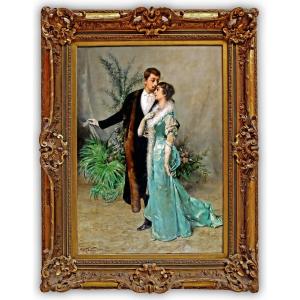 Large Painting 19th Century Gallant Scene