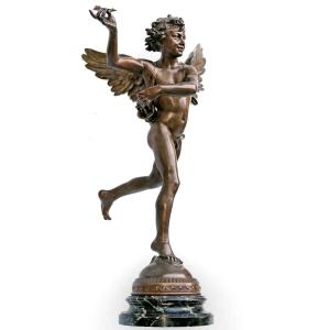 A.itasse (paris 1830-1893) Spectacular Bronze "love Conquers"