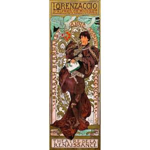 Alphonse Mucha (1860-1939) Lithographie Originale XIXe