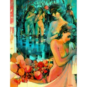 Michel CLOS (1934-2015) Grande HST "Les Nymphes"