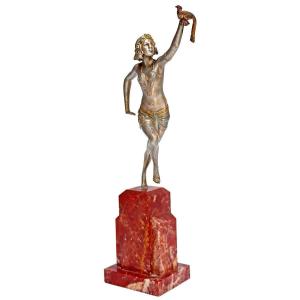 Mirval (19th-20th Century) Art Deco Bronze "exotic Dancer"