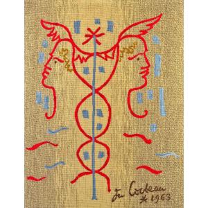 Jean Cocteau (1889-1963) Tapestry "the Caduceus"