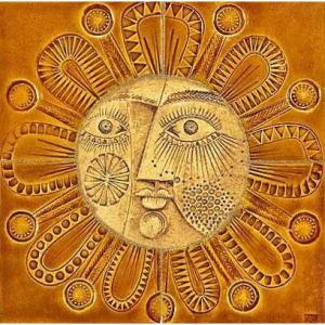 Roger Capron (20th Century) "sun" Coffee Table