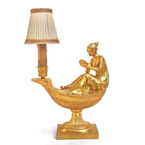 Lampe Empire Bronze Doré d'après Boizot (1743-1809)