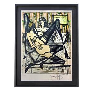 Bernard Buffet (1928–1999) Signed Lithograph / "jeux De Dames" Design