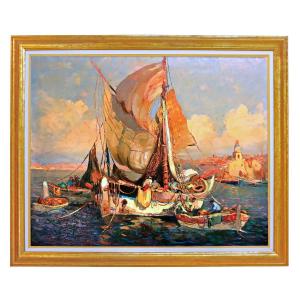 Van Den Bussche (1892–1975) St. Tropez, Grande Marine, Oil On Canvas