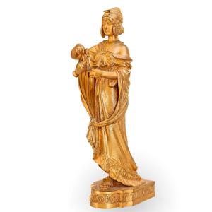 D. Alonzo (xix-xxe) Art Nouveau Bronze Statue, 1900