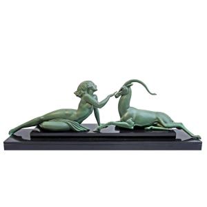 Fayral / Max Le Verrier, 1930, Art Deco, Major Sculpture, "seduction"