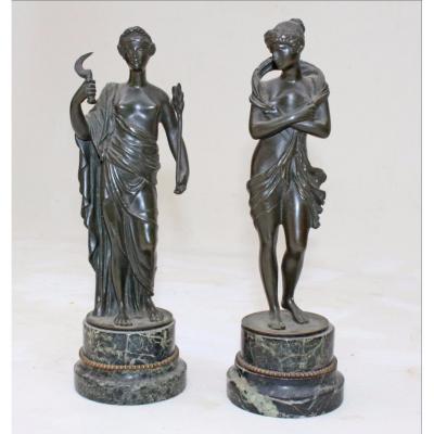 Paire De Sculptures Bronze époque XVIIIe