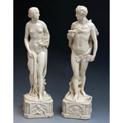 Joe Descomps Pair Of Art Deco Statues