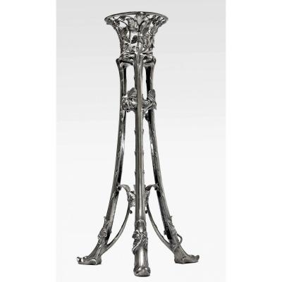 Maison Christofle Art Nouveau Lamp In Silver Bronze