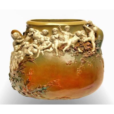 Louis CARRIER-BELLEUSE (1848-1913) Important Vase Choisy le Roi