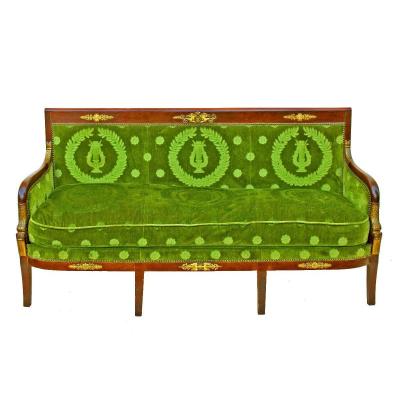 Second-empire Mahogany And Gilt Bronze Bench