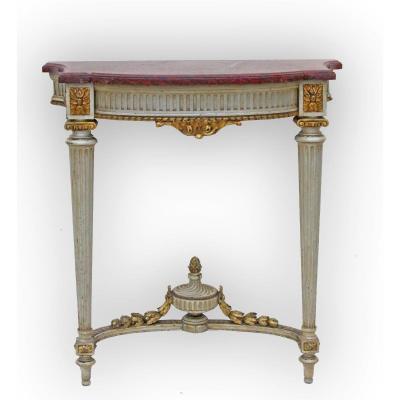 Napoleon III Console In Lacquered And Gilded Wood