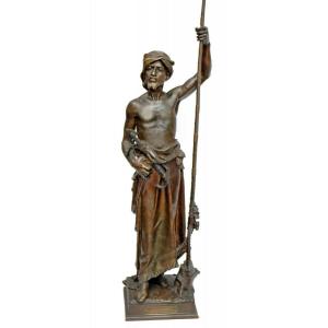 Joaquin ANGLES XIXe Grand Bronze Orientaliste (H: 90 cm)