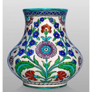 Théodore Deck (1823-1891) Important Iznick Decor Vase