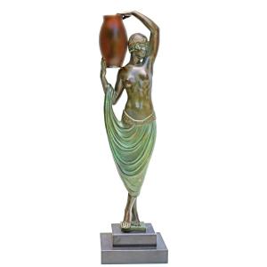 Max Le Verrier & Fayral Sculpture Lampe Art Deco 1930