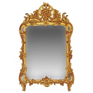 Provençal Mirror In Golden Wood Eighteenth Century