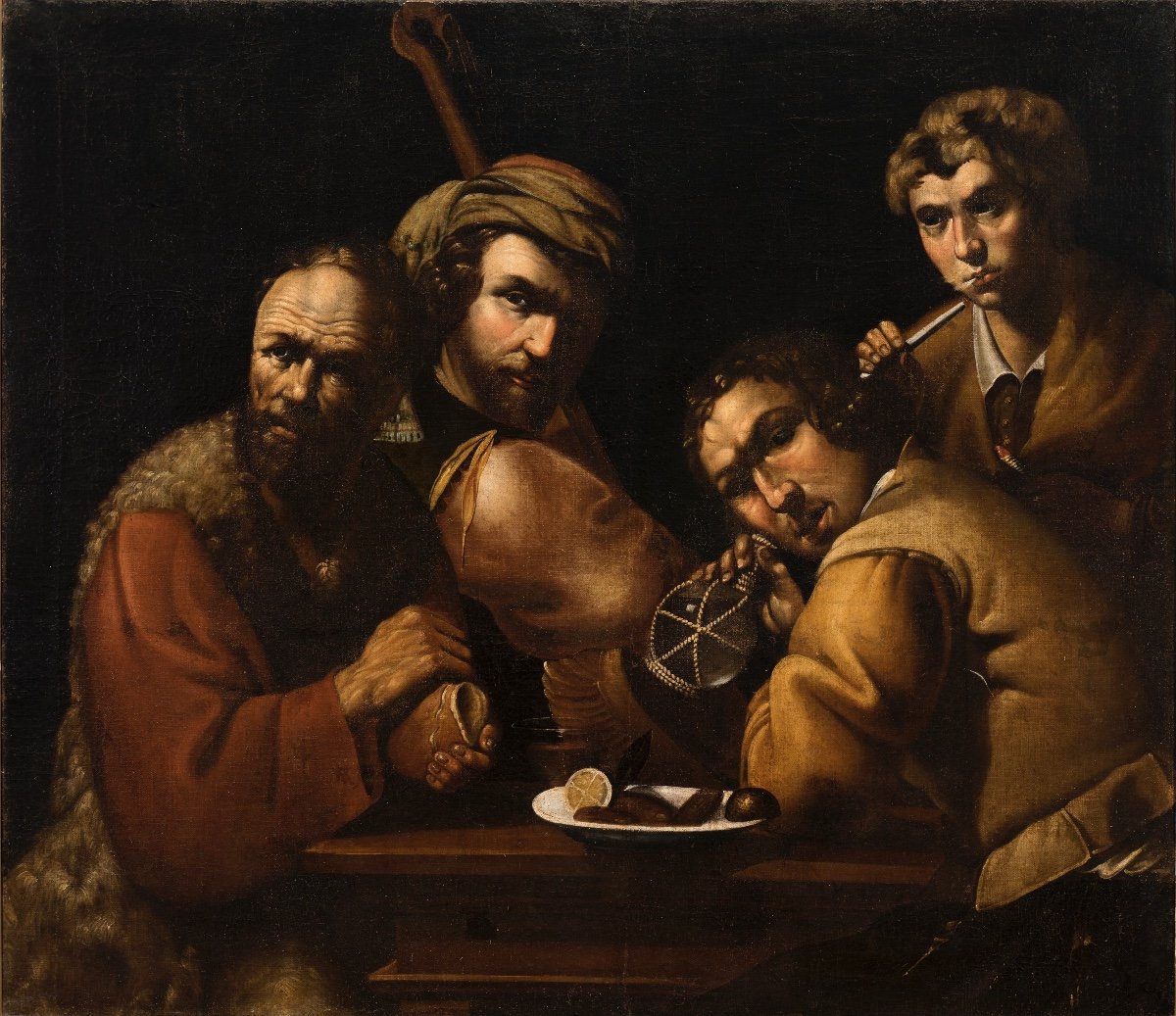 Oil Painting On Canvas Representing The Mussel Eaters