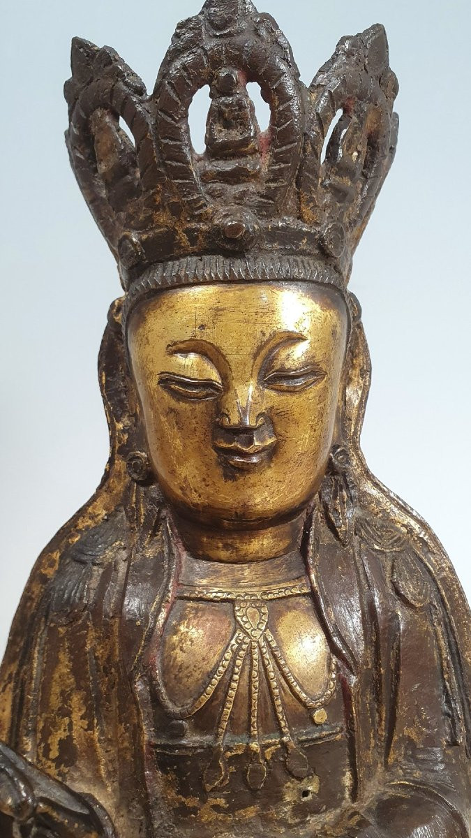  Bodhisattva Guanyn - Bronzo - Cina - -photo-5
