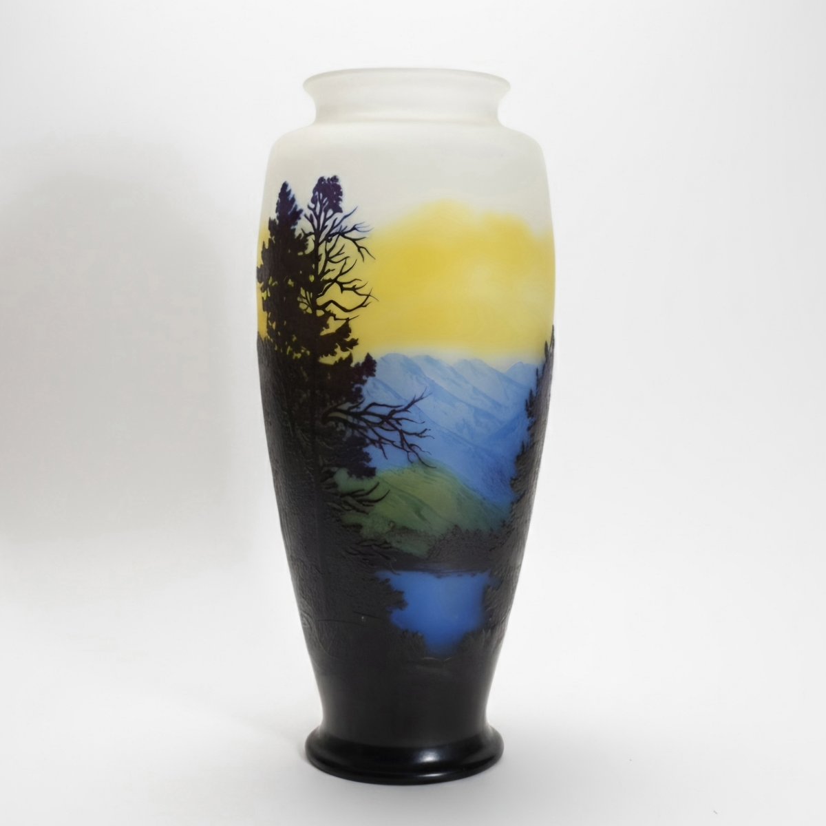 Gallé vase paysage