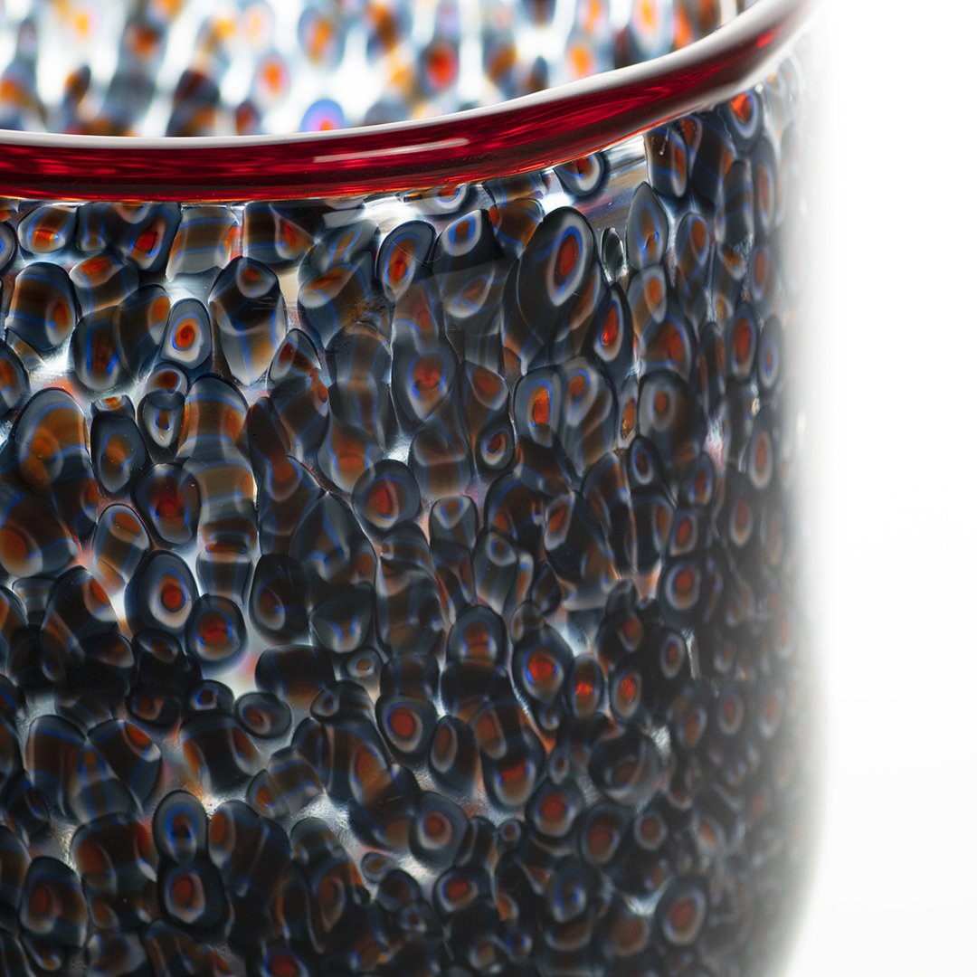 Murano Glass Vase With Murrine Technique, "neverrino" Model, By Gae Aulenti, Vistosi, Ca. 1970-photo-2