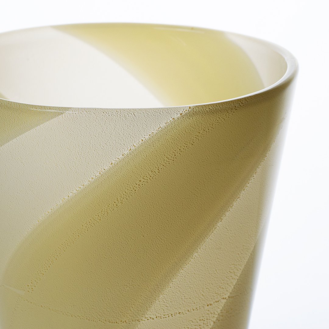 Murano Glass Vase With "lattimo" And Gold Bands, Archimede Seguso, Ca. 1950-photo-2