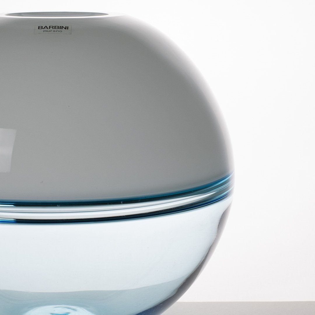Spherical "incalmo" Murano Glass Vase, Alfredo Barbini, Ca. 1970-photo-2