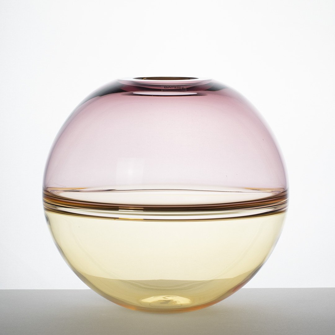 Spherical "incalmo" Murano Glass Vase, Alfredo Barbini, Ca. 1970