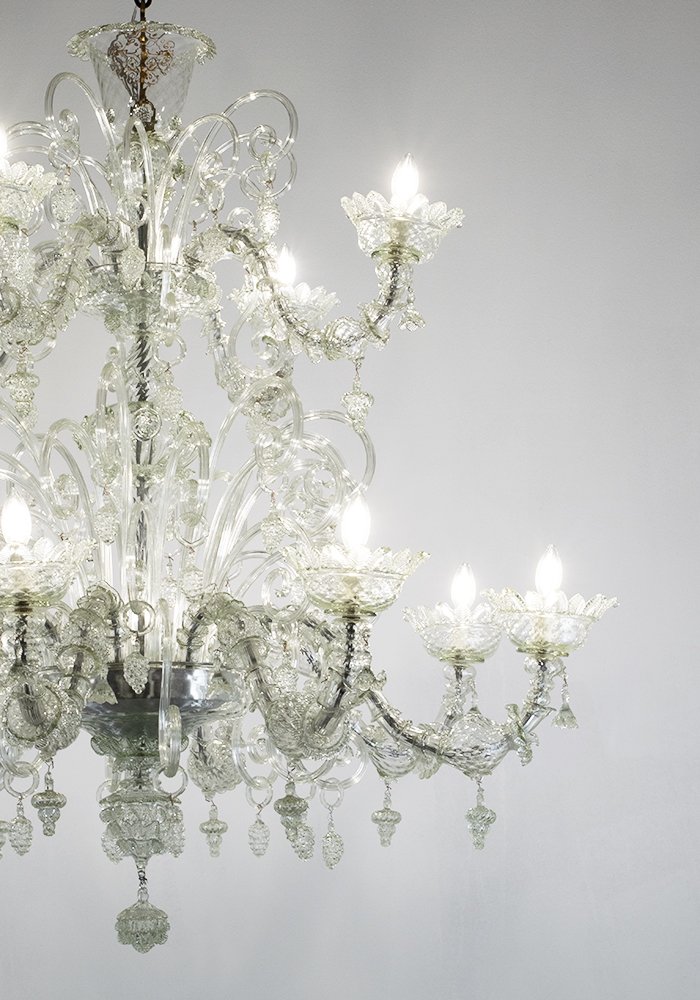 12-light Murano Glass Chandelier "ca' Rezzonico," Ca. 1950-photo-2